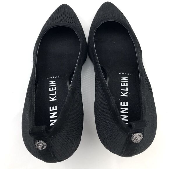 Anne Klein iflex REBECCA Black Perforated Mesh Slip On Pointed Toe Comfort Heels - Picture 9 of 16